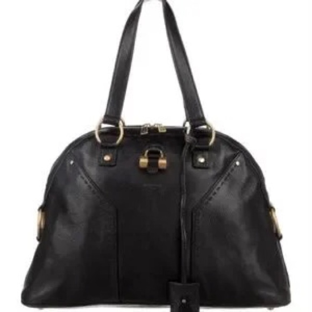 YSL LEATHER MUSE BAG (BLACK)